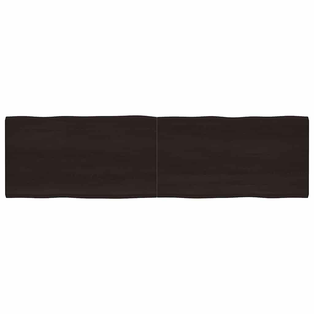 vidaXL Επιφ Τραπεζιού Αν Καφέ 220x60x(2-4)εκ.Ακατέργ. Μασίφ Ξύλο Δρυός