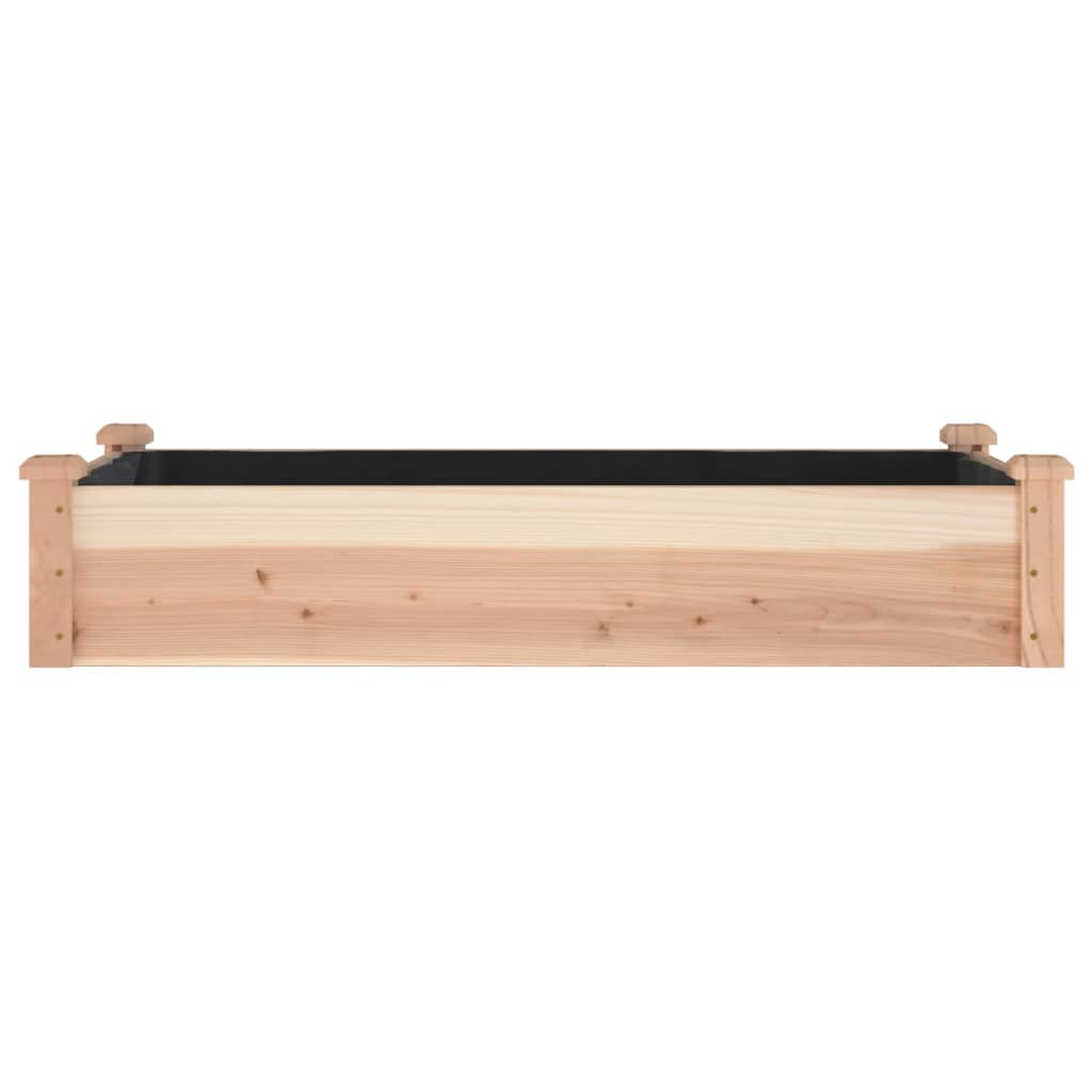 vidaXL Ζαρντινιέρα Υπερυψ. με Επένδυση 120x60x25 εκ. Μασίφ Ξύλο Ελάτης