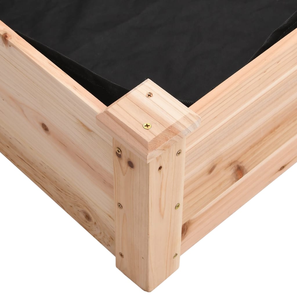 vidaXL Ζαρντινιέρα Υπερυψ. με Επένδυση 120x60x25 εκ. Μασίφ Ξύλο Ελάτης