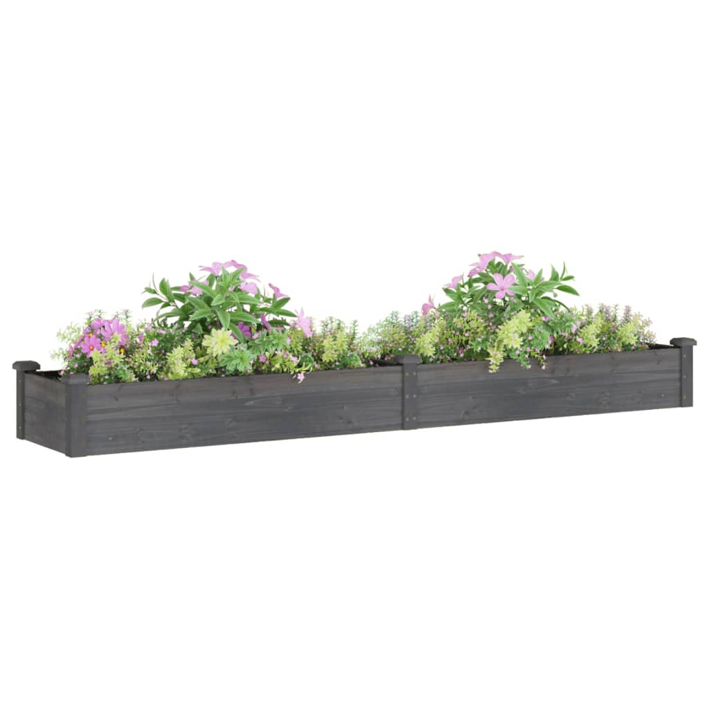 vidaXL Ζαρντινιέρα Υπερυψ. με Επένδυση Γκρι 240x45x25 εκ. Μασίφ Ελάτη