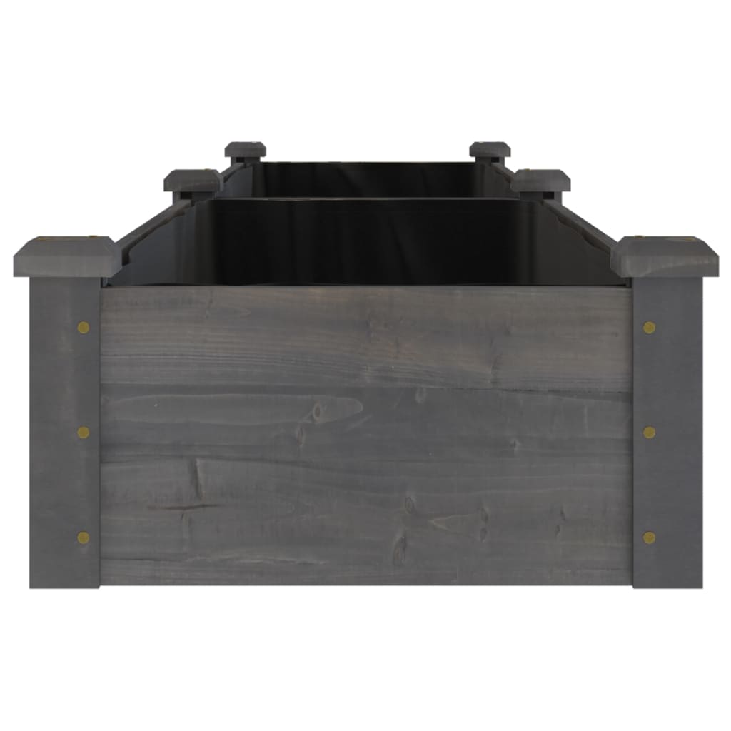 vidaXL Ζαρντινιέρα Υπερυψ. με Επένδυση Γκρι 240x45x25 εκ. Μασίφ Ελάτη