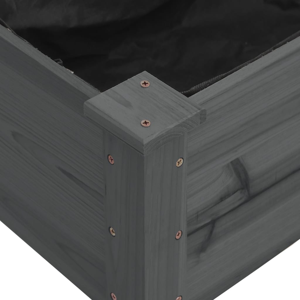vidaXL Ζαρντινιέρα Υπερυψ. με Επένδυση Γκρι 240x45x25 εκ. Μασίφ Ελάτη