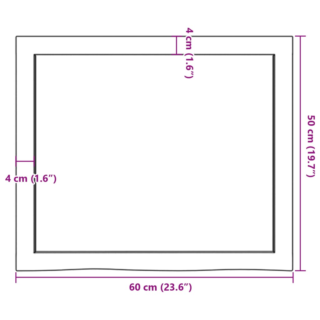vidaXL Πάγκος Μπάνιου Σκούρο Καφέ 60x50x(2-4) εκ. Επεξεργ. Μασίφ Ξύλο