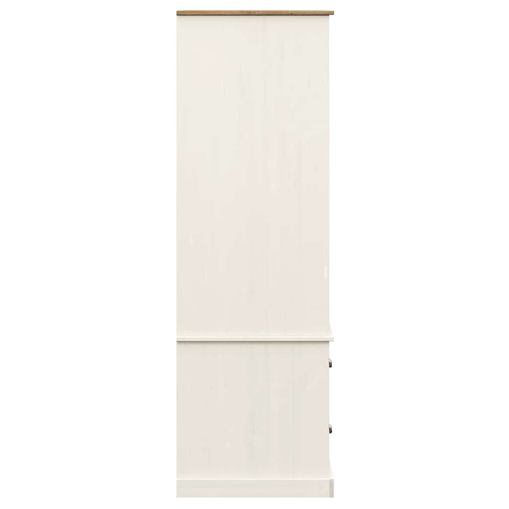 vidaXL Ντουλάπα VIGO Λευκή 90 x 55 x 170 εκ. από Μασίφ Ξύλο Πεύκου