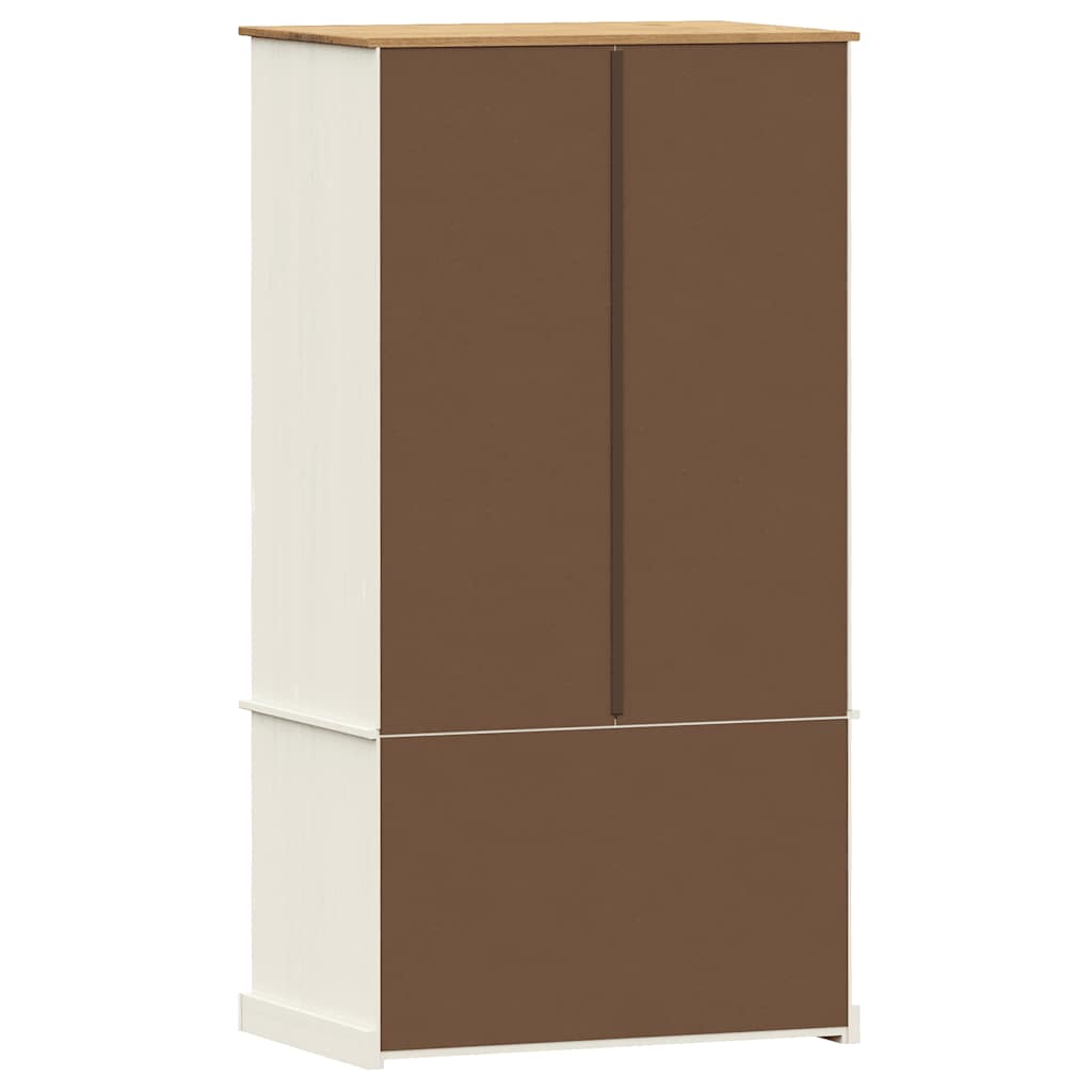 vidaXL Ντουλάπα VIGO Λευκή 90 x 55 x 170 εκ. από Μασίφ Ξύλο Πεύκου