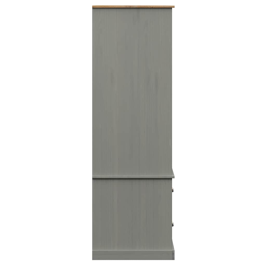 vidaXL Ντουλάπα VIGO Γκρι 90 x 55 x 170 εκ. από Μασίφ Ξύλο Πεύκου