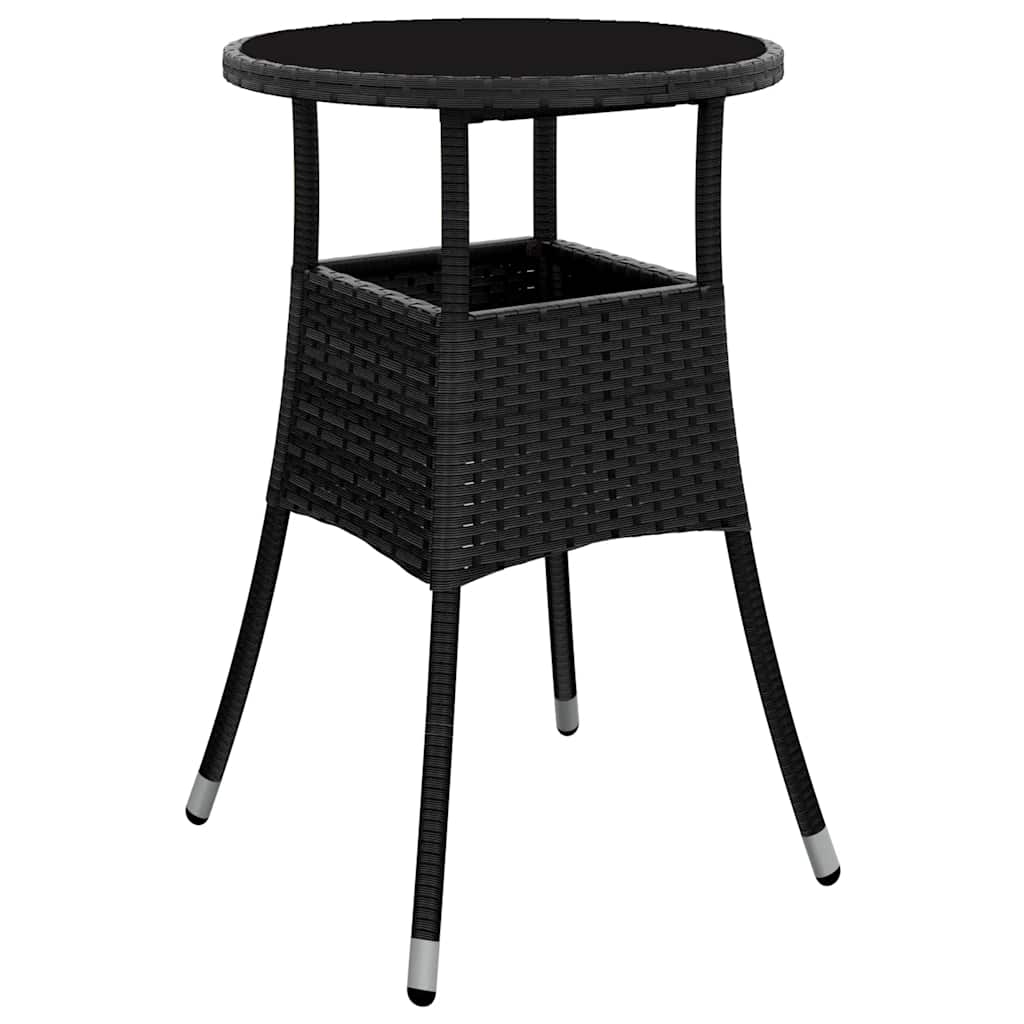 vidaXL Σετ Επίπλων Bistro Κήπου 5 τεμ Μαύρο Συνθετ. Ρατάν με Μαξιλάρια