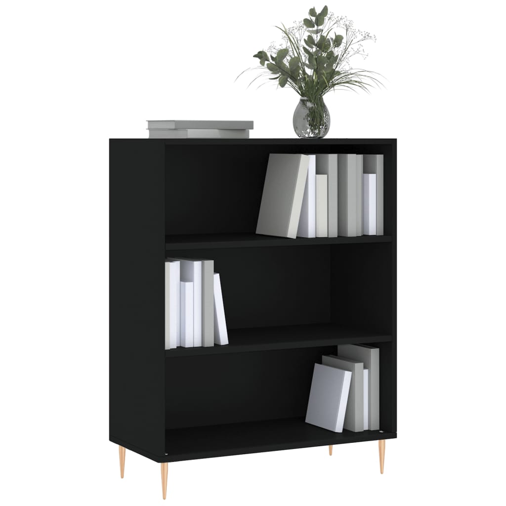 vidaXL Βιβλιοθήκη Μαύρη 69,5 x 32,5 x 90 εκ. από Επεξεργασμένο Ξύλο