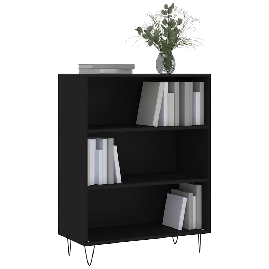 vidaXL Βιβλιοθήκη Μαύρη 69,5 x 32,5 x 90 εκ. από Επεξεργασμένο Ξύλο