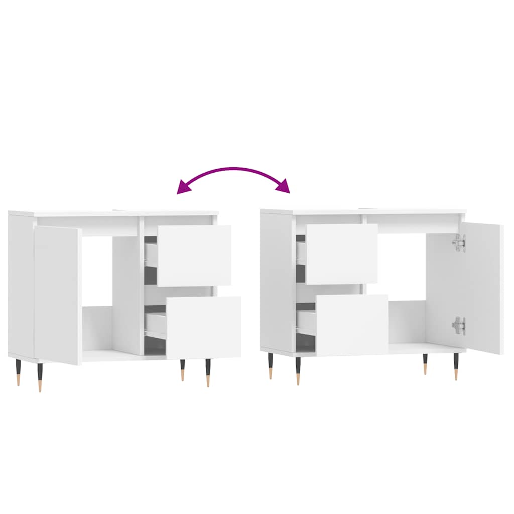 vidaXL Ντουλάπι Μπάνιου Λευκό 65 x 33 x 60 εκ. από Επεξεργασμένο Ξύλο