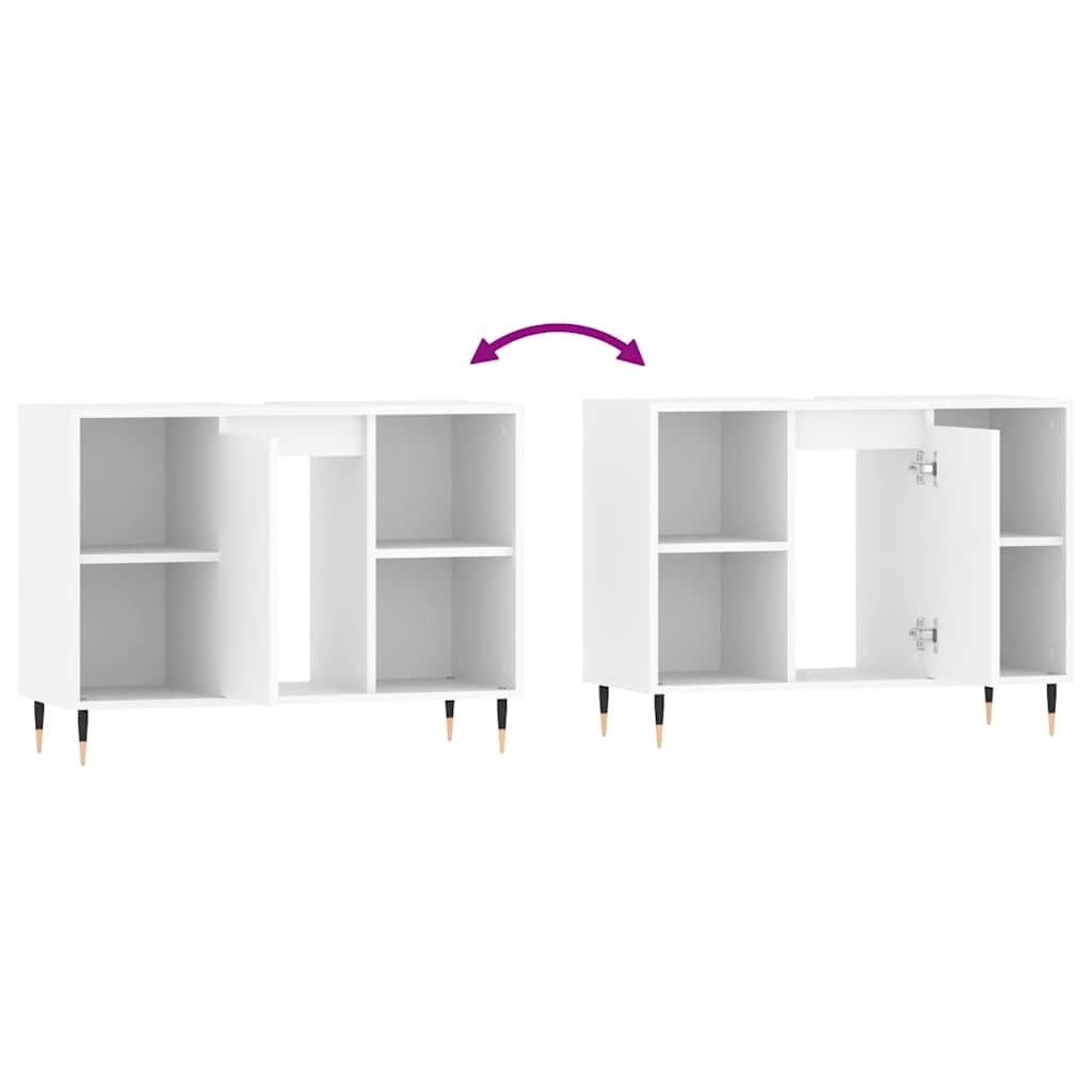 vidaXL Ντουλάπι Μπάνιου Λευκό 80 x 33 x 60 εκ. Επεξεργασμένο Ξύλο