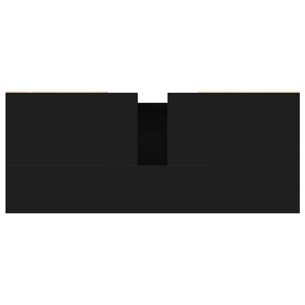vidaXL Ντουλάπι Μπάνιου Μαύρο 80 x 33 x 60 εκ. από Επεξεργασμένο Ξύλο