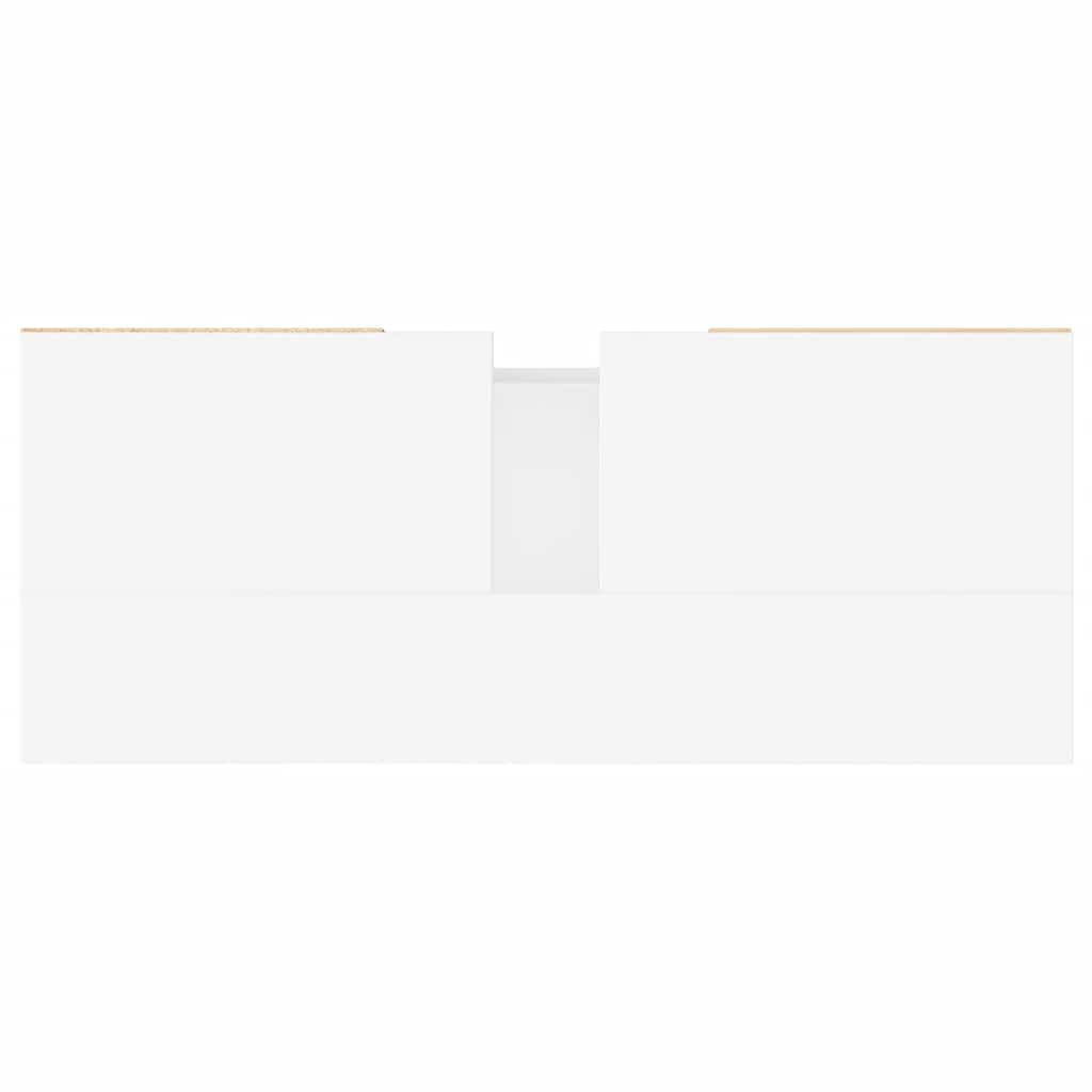 vidaXL Ντουλάπι Μπάνιου Γυαλ. Λευκό 80 x 33 x 60 εκ. από Επεξεργ. Ξύλο