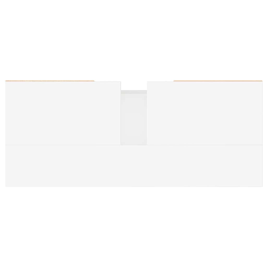 vidaXL Ντουλάπι Μπάνιου Γυαλ. Λευκό 80 x 33 x 60 εκ. από Επεξεργ. Ξύλο