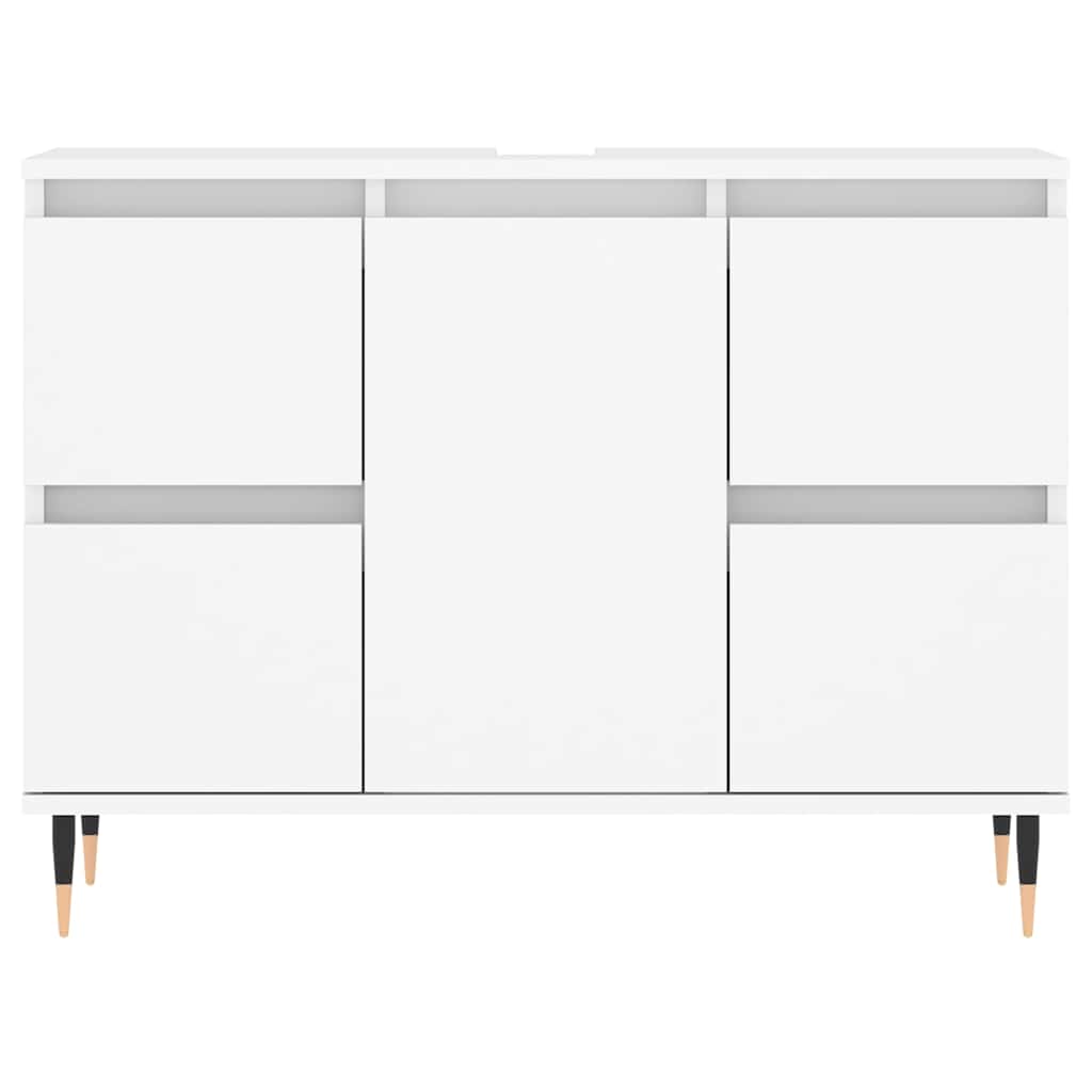 vidaXL Ντουλάπι Μπάνιου Λευκό 80 x 33 x 60 εκ. Επεξεργασμένο Ξύλο