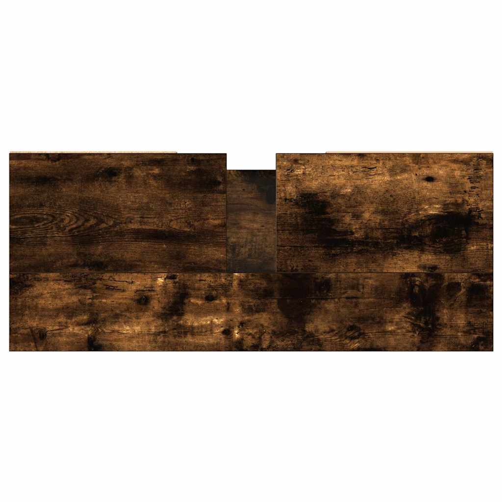vidaXL Ντουλάπι Μπάνιου Καπνιστή Δρυς 80 x 33 x 60 εκ. Επεξεργ. Ξύλο