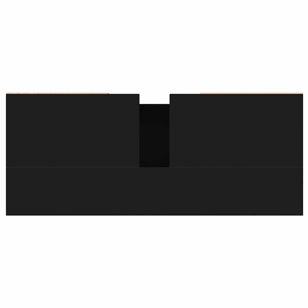 vidaXL Ντουλάπι Μπάνιου Μαύρο 80 x 33 x 60 εκ. από Επεξεργασμένο Ξύλο