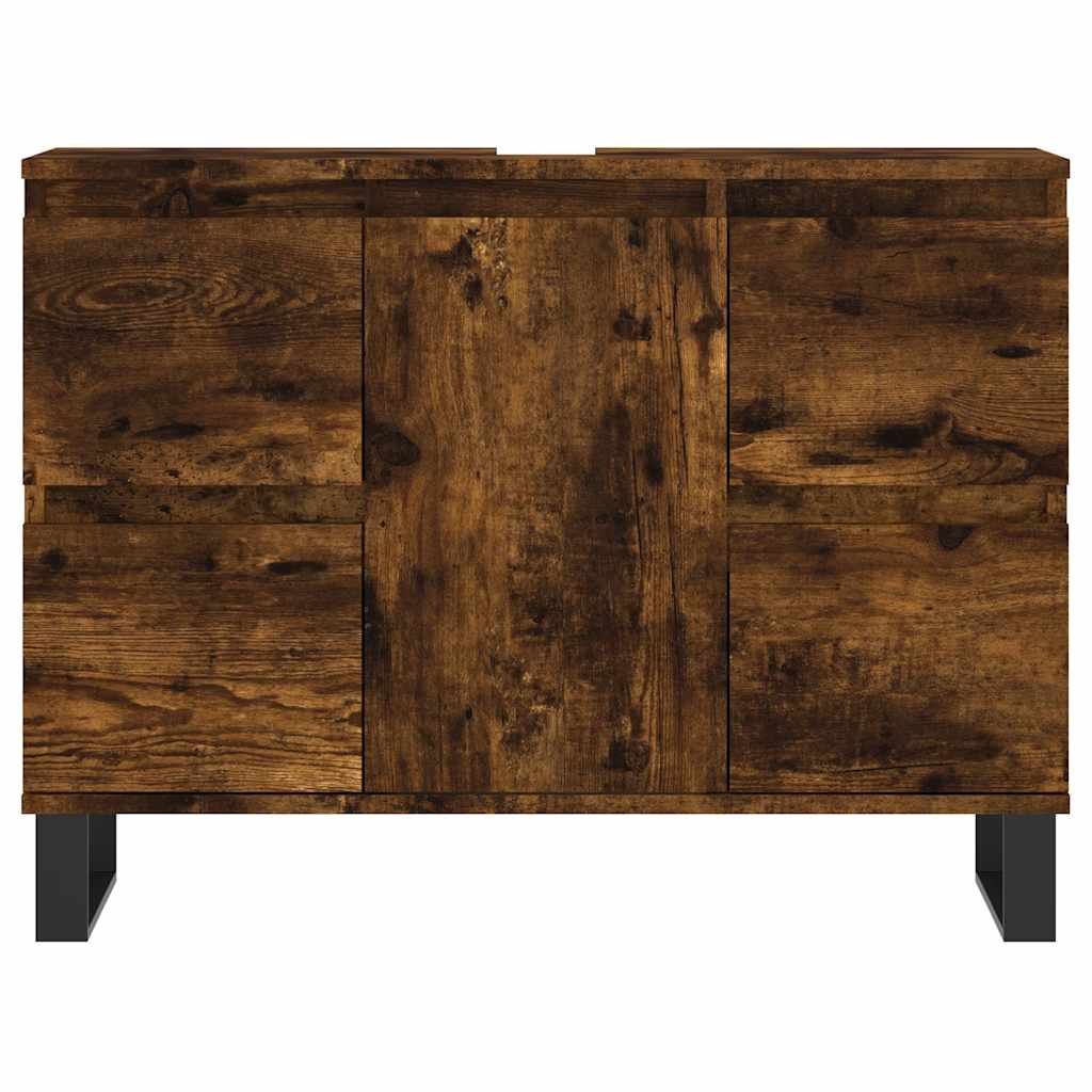vidaXL Ντουλάπι Μπάνιου Καπνιστή Δρυς 80 x 33 x 60 εκ. Επεξεργ. Ξύλο
