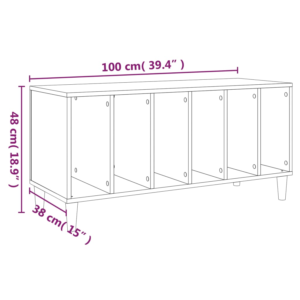 vidaXL Έπιπλο Δίσκων Sonoma Δρυς 100x38x48 εκ. από Επεξεργασμένο Ξύλο