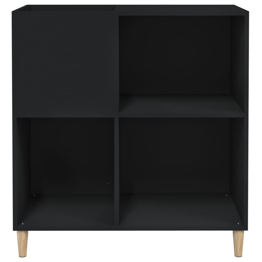 vidaXL Δισκοθήκη Μαύρη 84,5 x 38 x 89 εκ. από Επεξεργασμένο Ξύλο