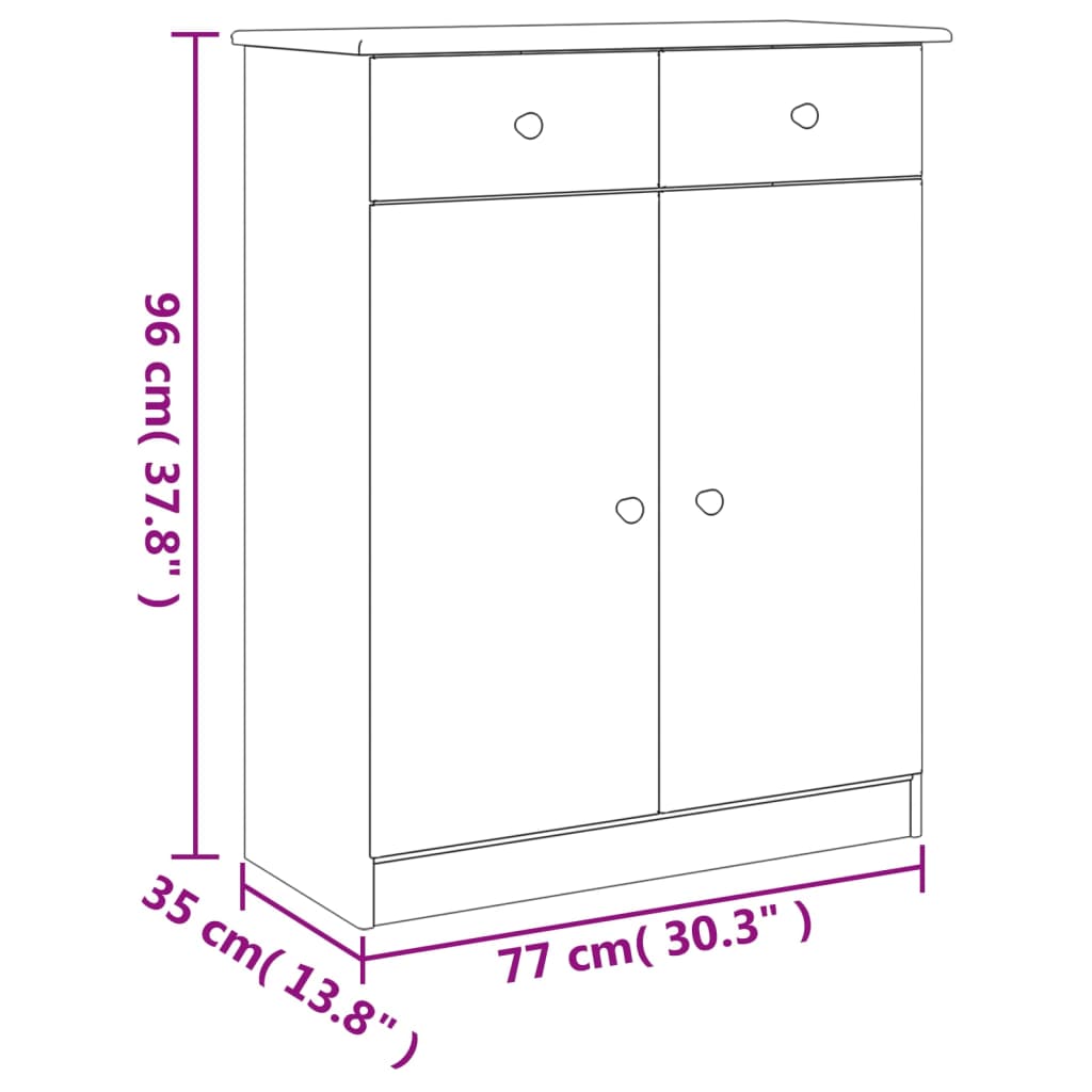 vidaXL Παπουτσοθήκη ALTA Λευκή 77 x 35 x 96 εκ. από Μασίφ Ξύλο Πεύκου