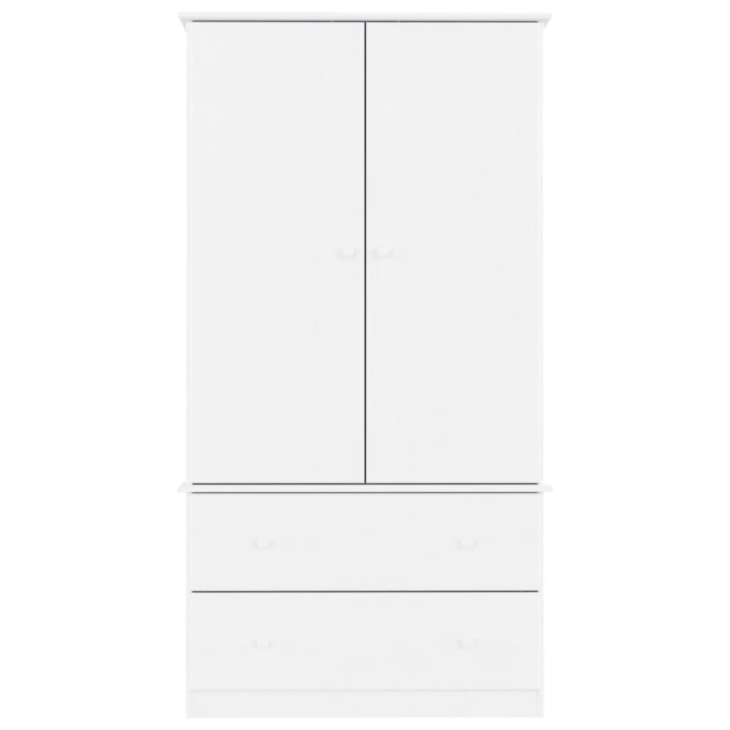 vidaXL Ντουλάπα ALTA Λευκή 90 x 55 x 170 εκ. από Μασίφ Ξύλο Πεύκου