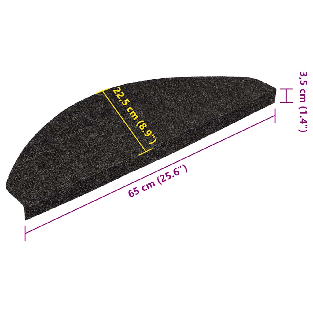 vidaXL Πατάκια Σκάλας Αυτοκόλλητα 10 τεμ. Ανθρακί 65 x 22,5 x 3,5 εκ.