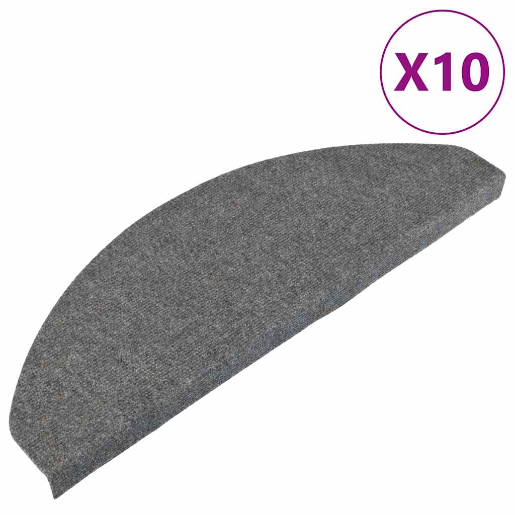 vidaXL Πατάκια Σκάλας Αυτοκόλλητα 10 τεμ. Γκρι 65 x 22,5 x 3,5 εκ.
