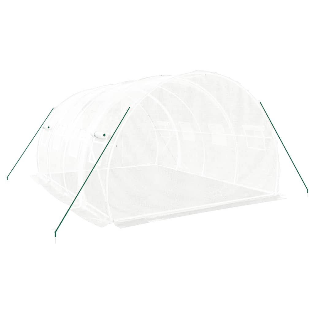 vidaXL Θερμοκήπιο Λευκό 12 μ² 4 x 3 x 2 μ. με Ατσάλινο Πλαίσιο