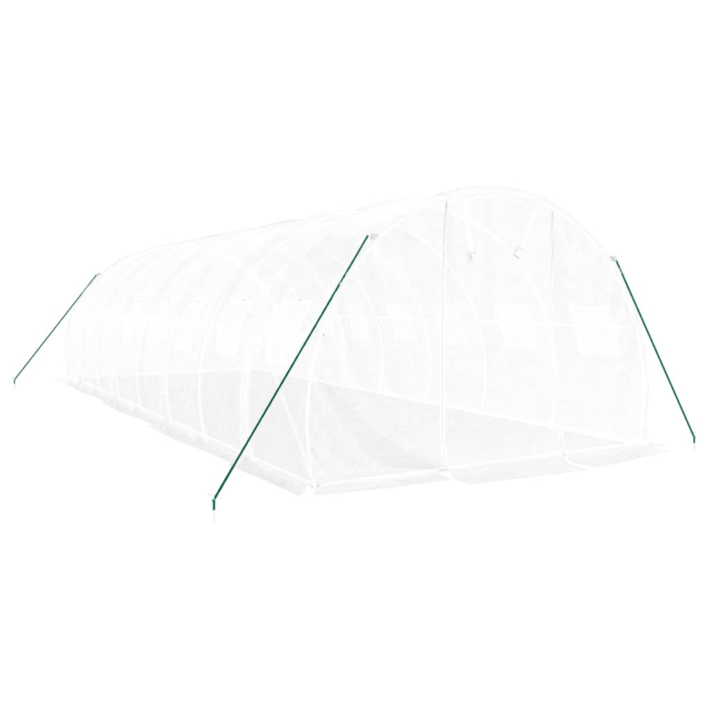 vidaXL Θερμοκήπιο Λευκό 24 μ² 8 x 3 x 2 μ. με Ατσάλινο Πλαίσιο