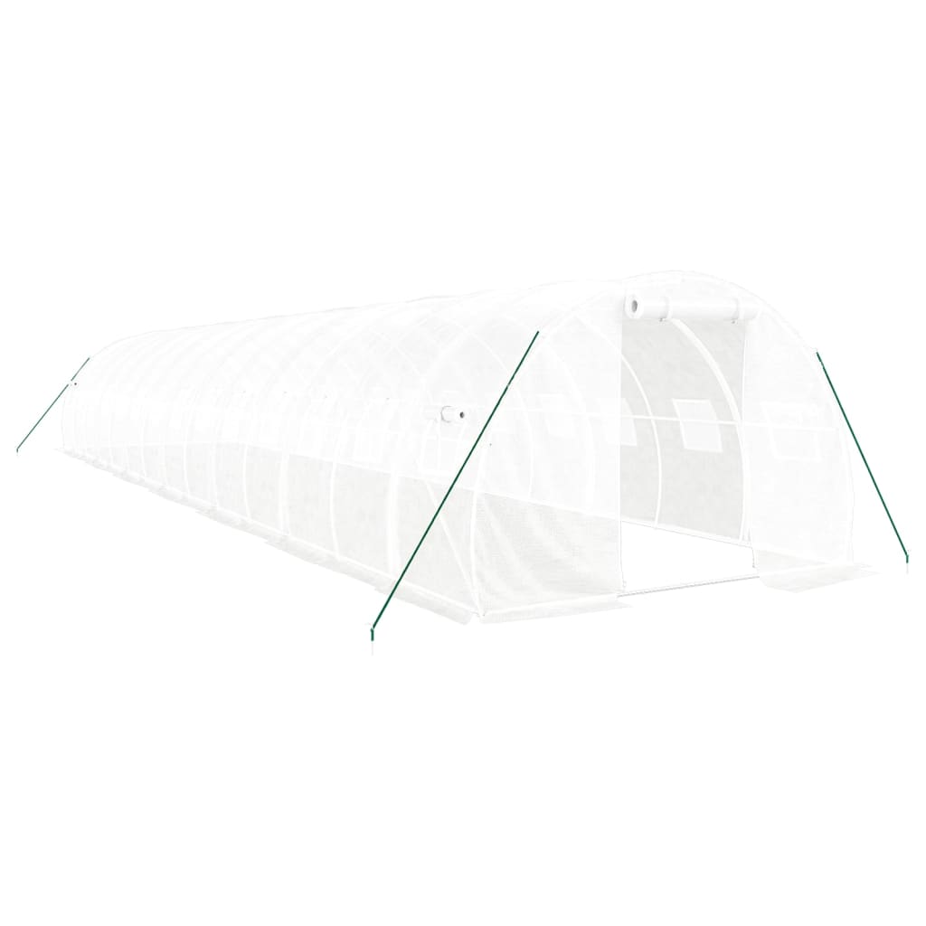 vidaXL Θερμοκήπιο Λευκό 42 μ² 14 x 3 x 2 μ. με Ατσάλινο Πλαίσιο