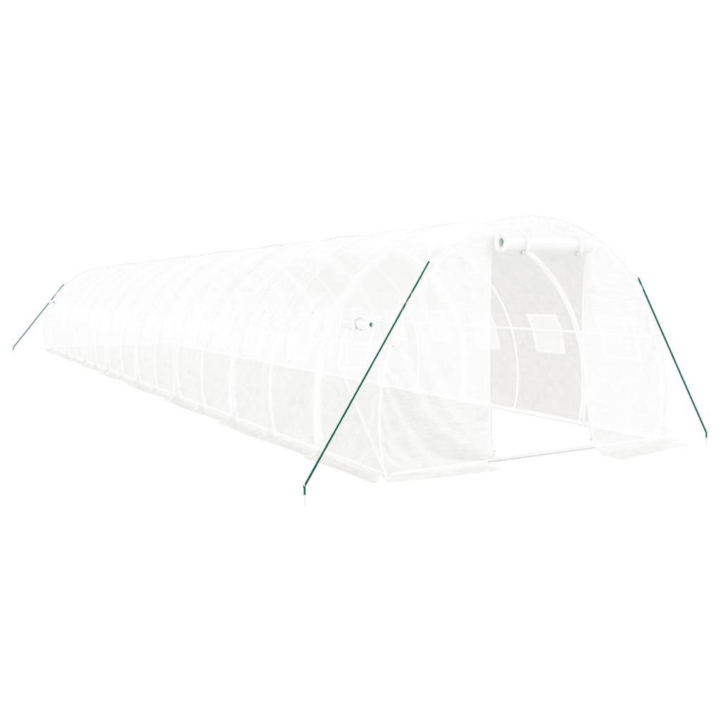 vidaXL Θερμοκήπιο Λευκό 48 μ² 16 x 3 x 2 μ. με Ατσάλινο Πλαίσιο