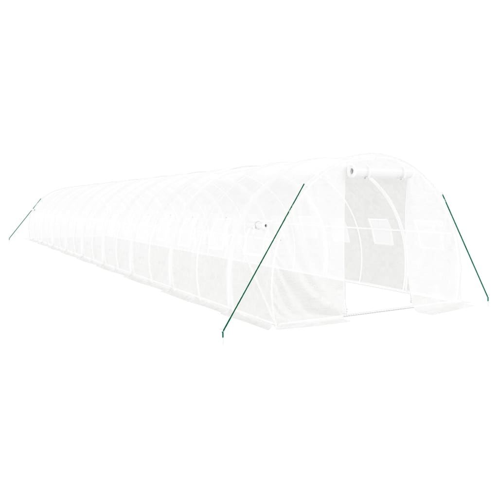 vidaXL Θερμοκήπιο Λευκό 54 μ² 18 x 3 x 2 μ. με Ατσάλινο Πλαίσιο