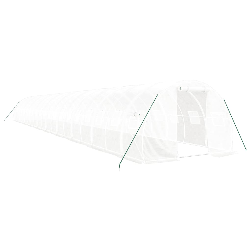 vidaXL Θερμοκήπιο Λευκό 60 μ² 20 x 3 x 2 μ. με Ατσάλινο Πλαίσιο