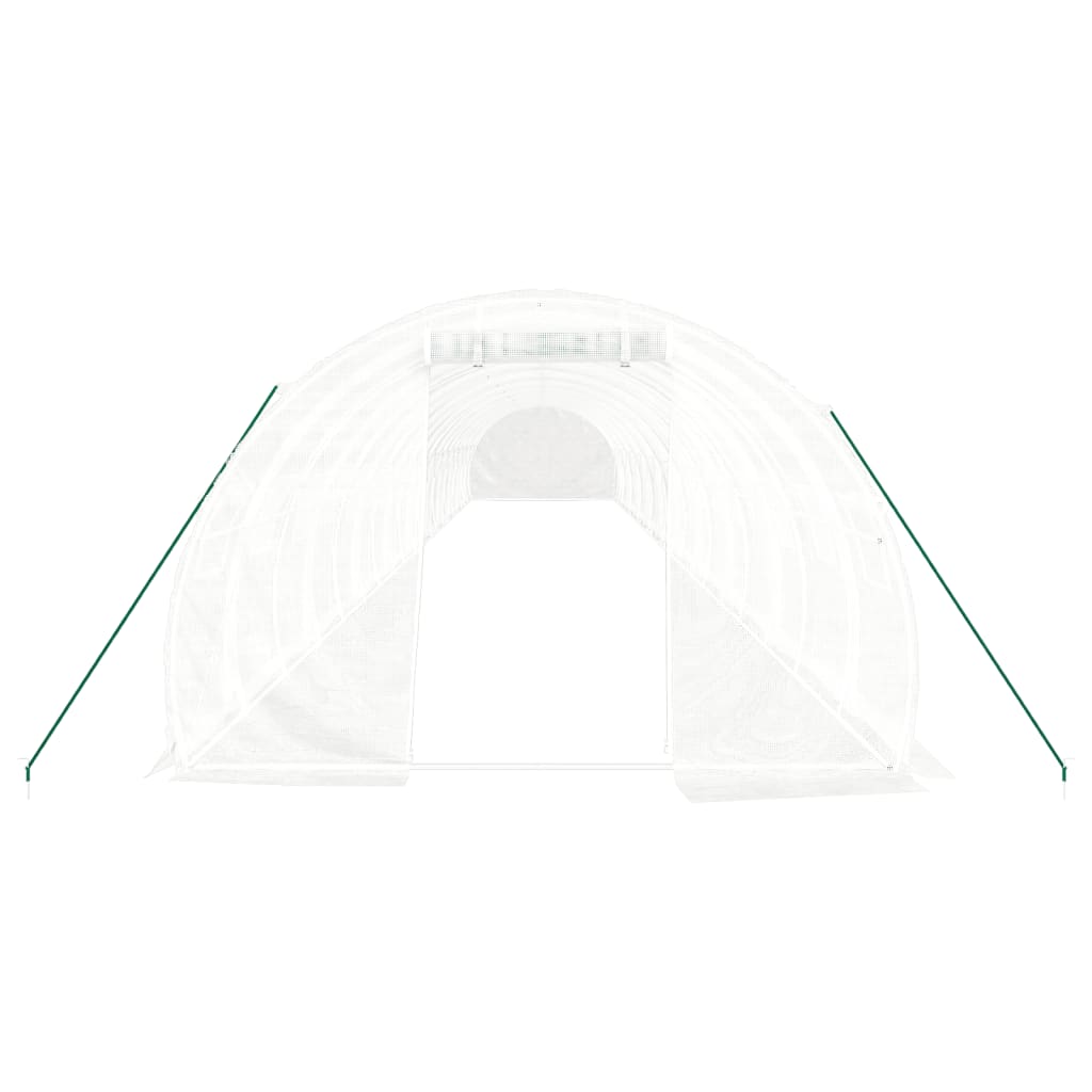 vidaXL Θερμοκήπιο Λευκό 60 μ² 20 x 3 x 2 μ. με Ατσάλινο Πλαίσιο