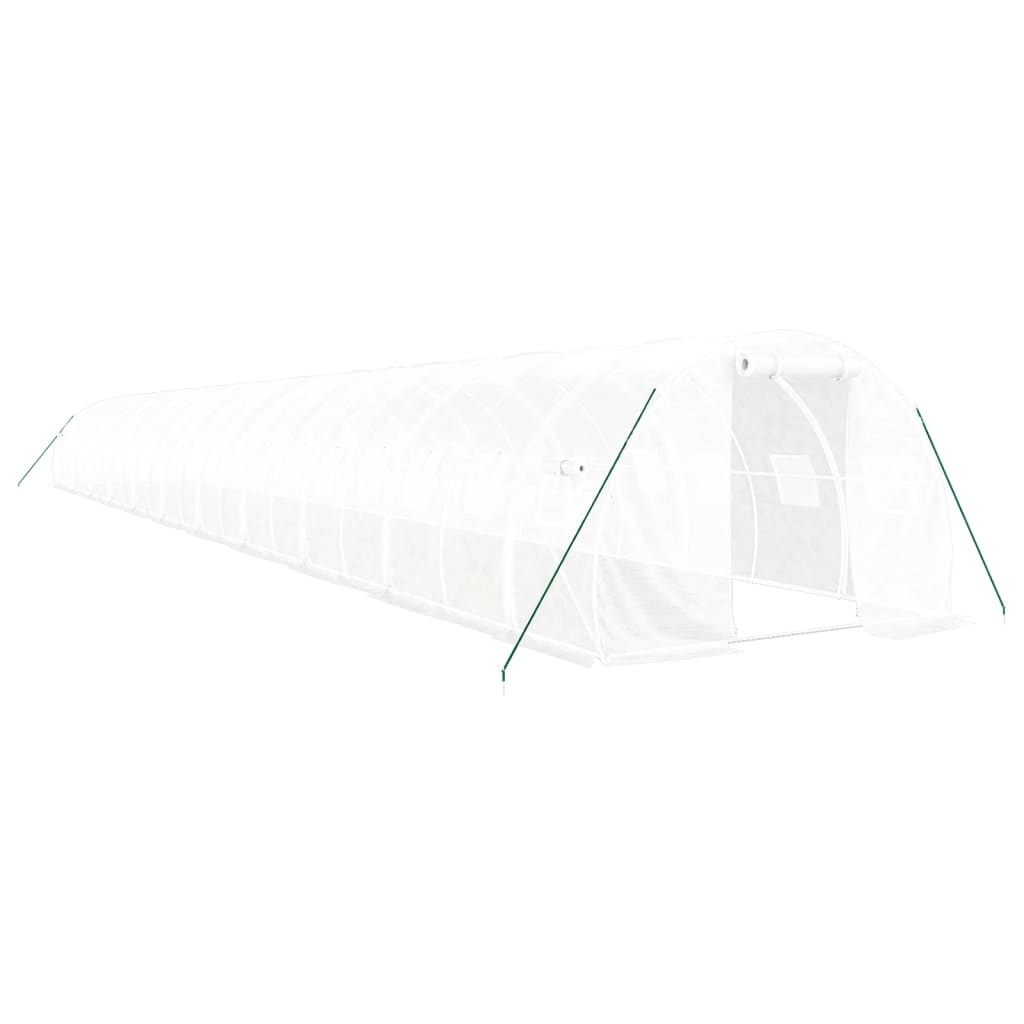 vidaXL Θερμοκήπιο Λευκό 66 μ² 22 x 3 x 2 μ. με Ατσάλινο Πλαίσιο