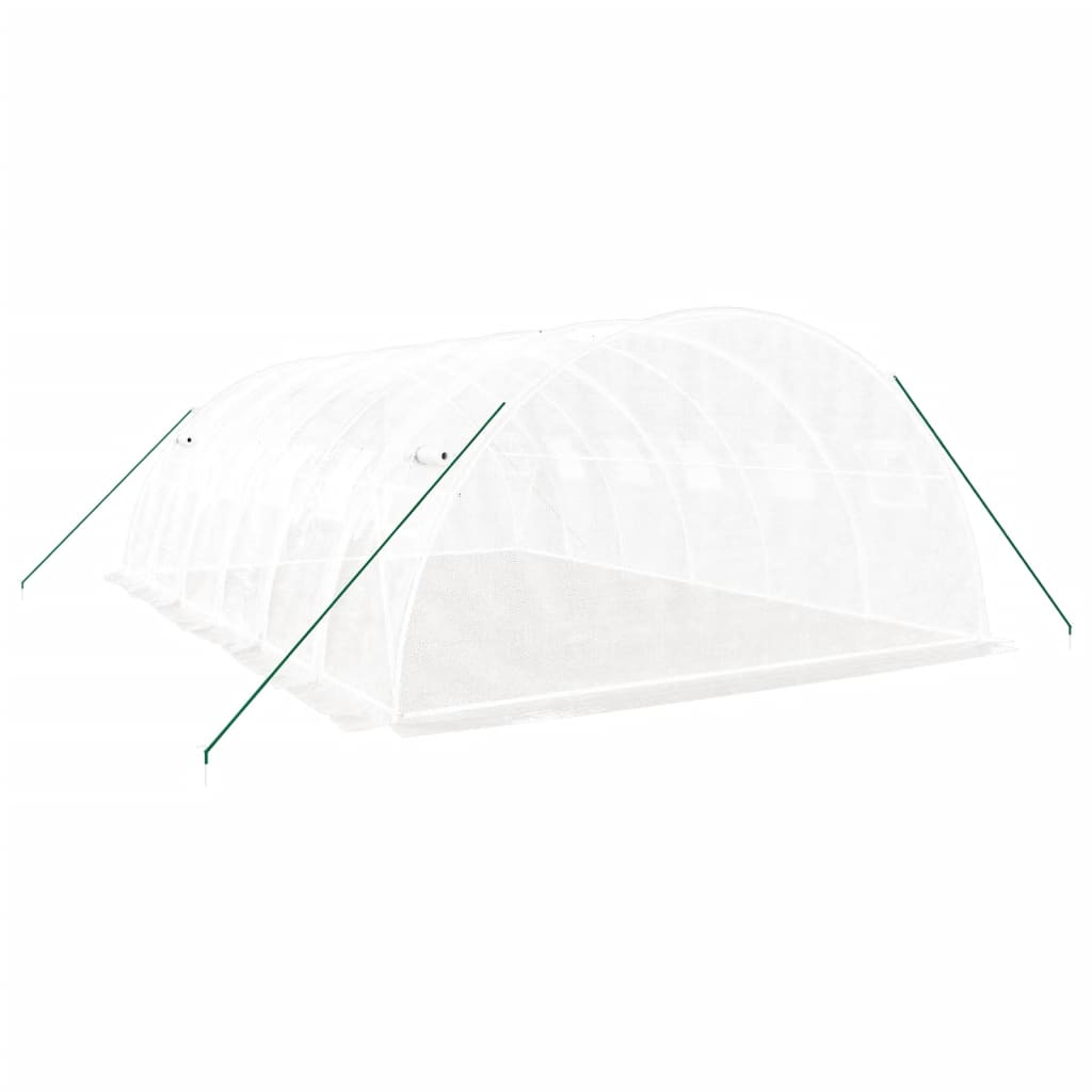 vidaXL Θερμοκήπιο Λευκό 24 μ² 6 x 4 x 2 μ. με Ατσάλινο Πλαίσιο