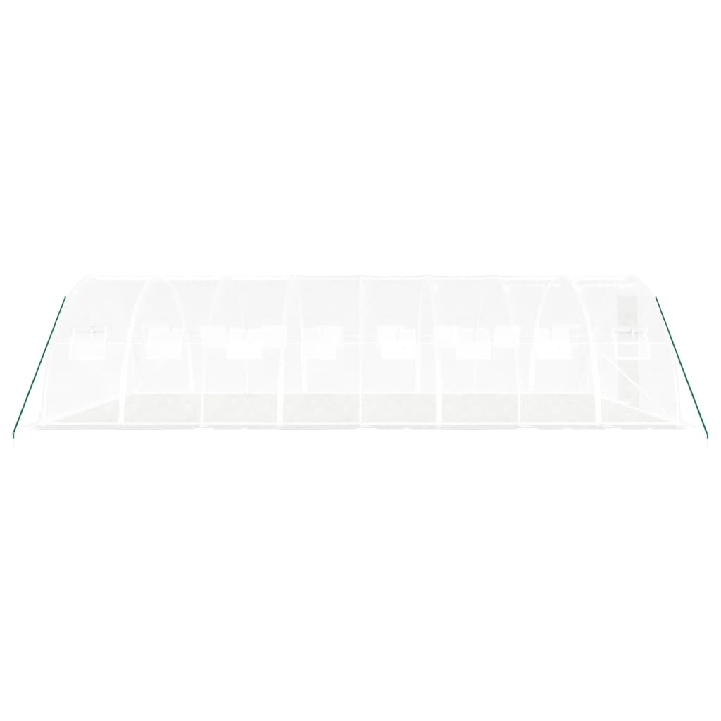 vidaXL Θερμοκήπιο Λευκό 32 μ² 8 x 4 x 2 μ. με Ατσάλινο Πλαίσιο