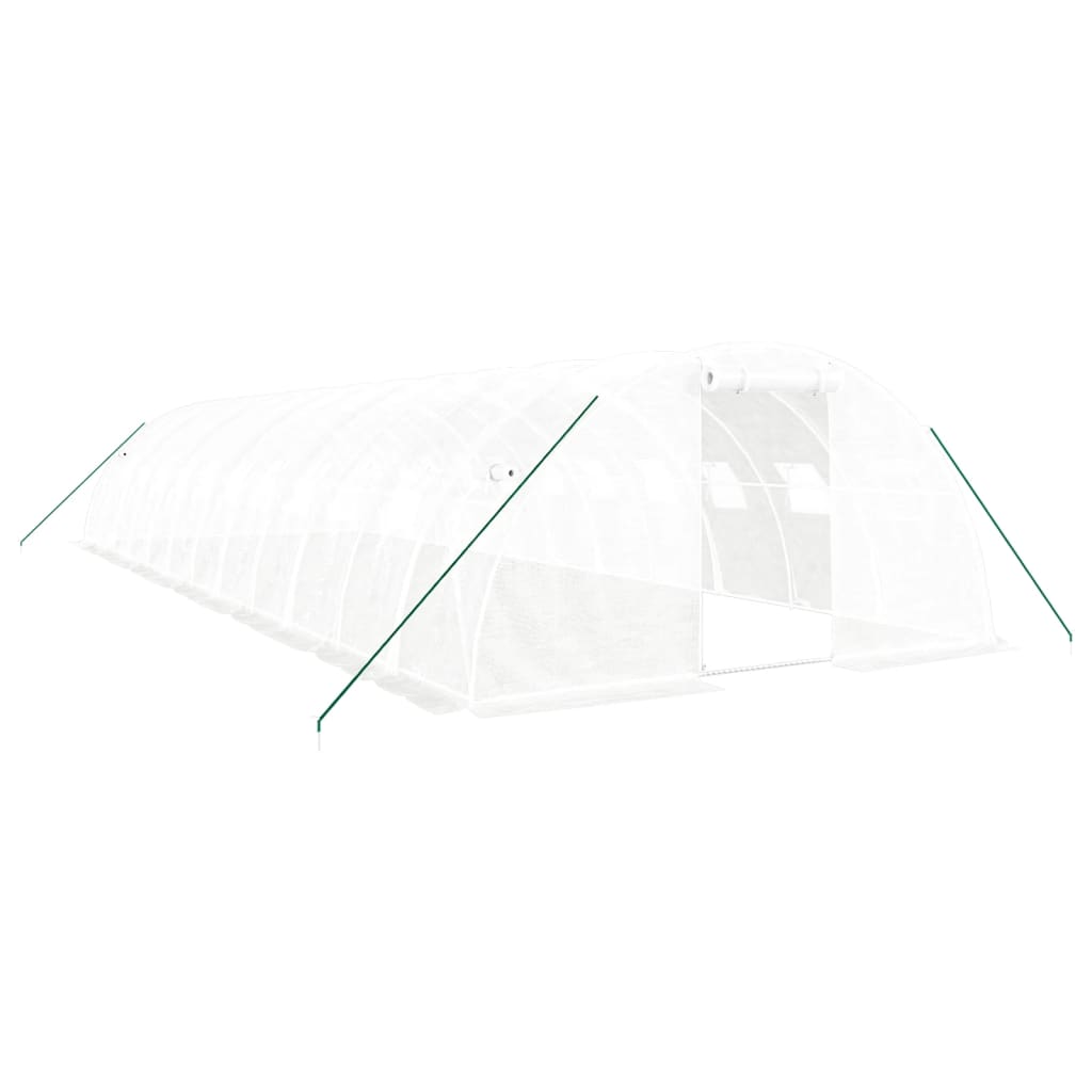 vidaXL Θερμοκήπιο Λευκό 48 μ² 12 x 4 x 2 μ. με Ατσάλινο Πλαίσιο