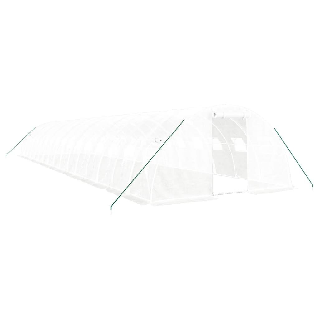 vidaXL Θερμοκήπιο Λευκό 64 μ² 16 x 4 x 2 μ. με Ατσάλινο Πλαίσιο