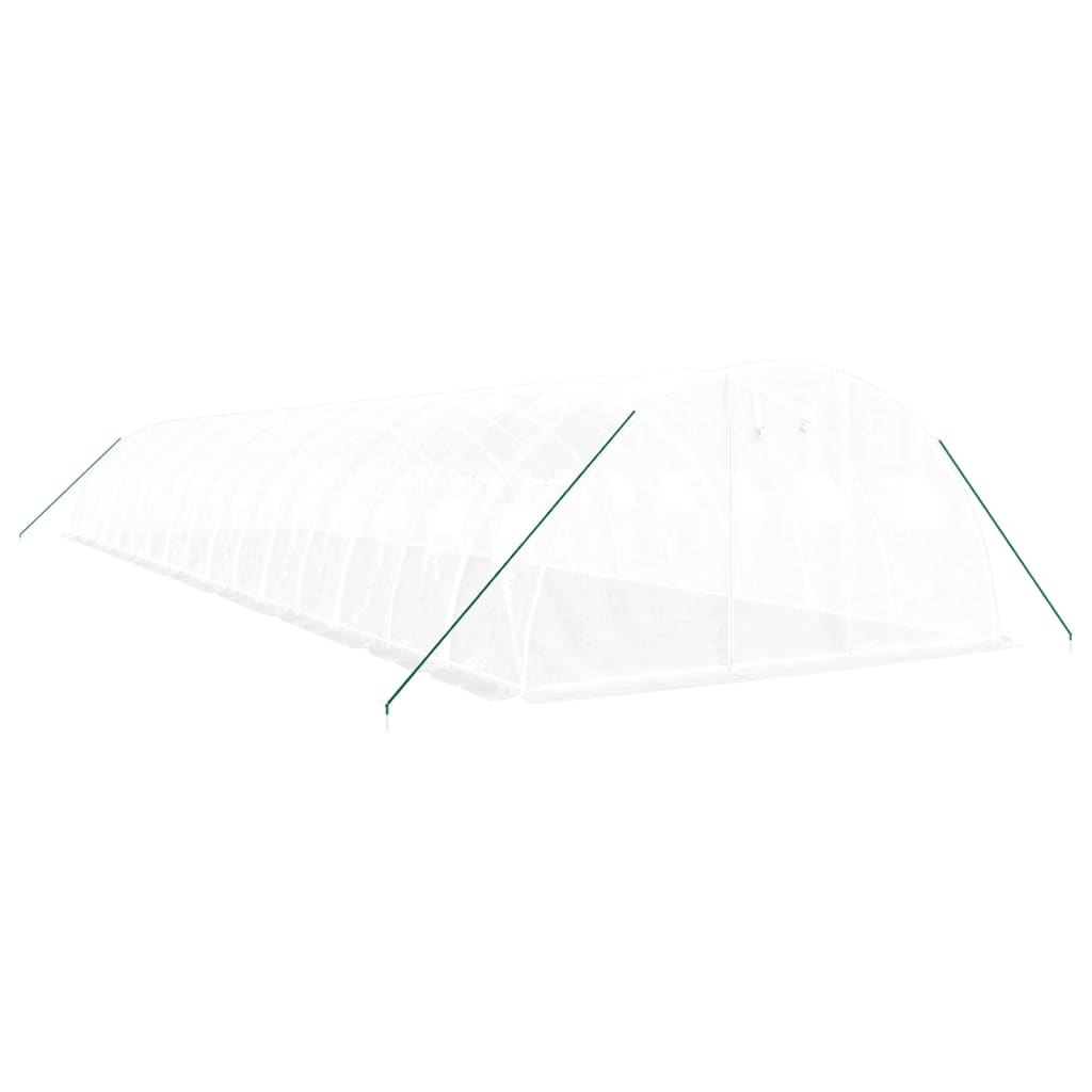 vidaXL Θερμοκήπιο Λευκό 64 μ² 16 x 4 x 2 μ. με Ατσάλινο Πλαίσιο