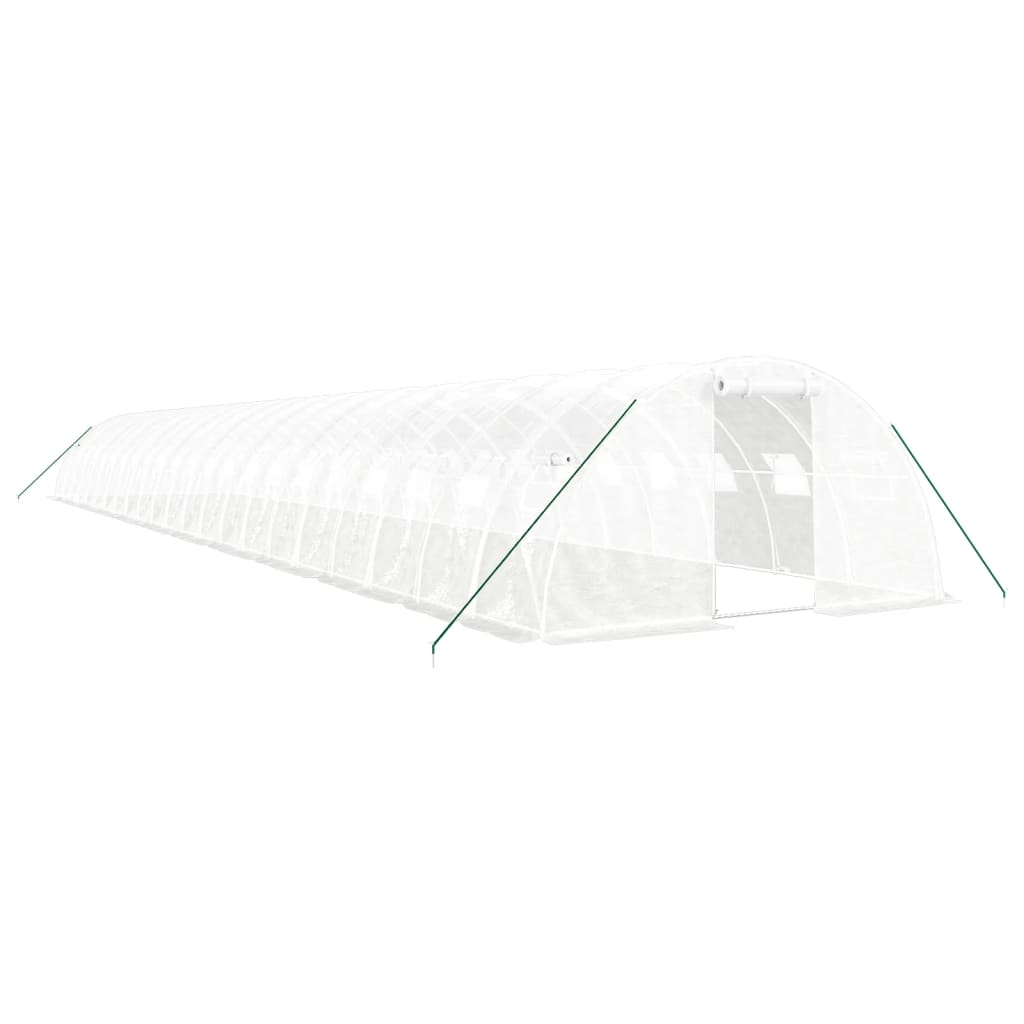 vidaXL Θερμοκήπιο Λευκό 88 μ² 22 x 4 x 2 μ. με Ατσάλινο Πλαίσιο