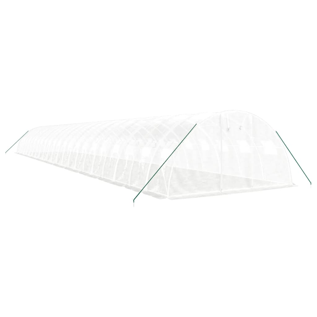 vidaXL Θερμοκήπιο Λευκό 88 μ² 22 x 4 x 2 μ. με Ατσάλινο Πλαίσιο