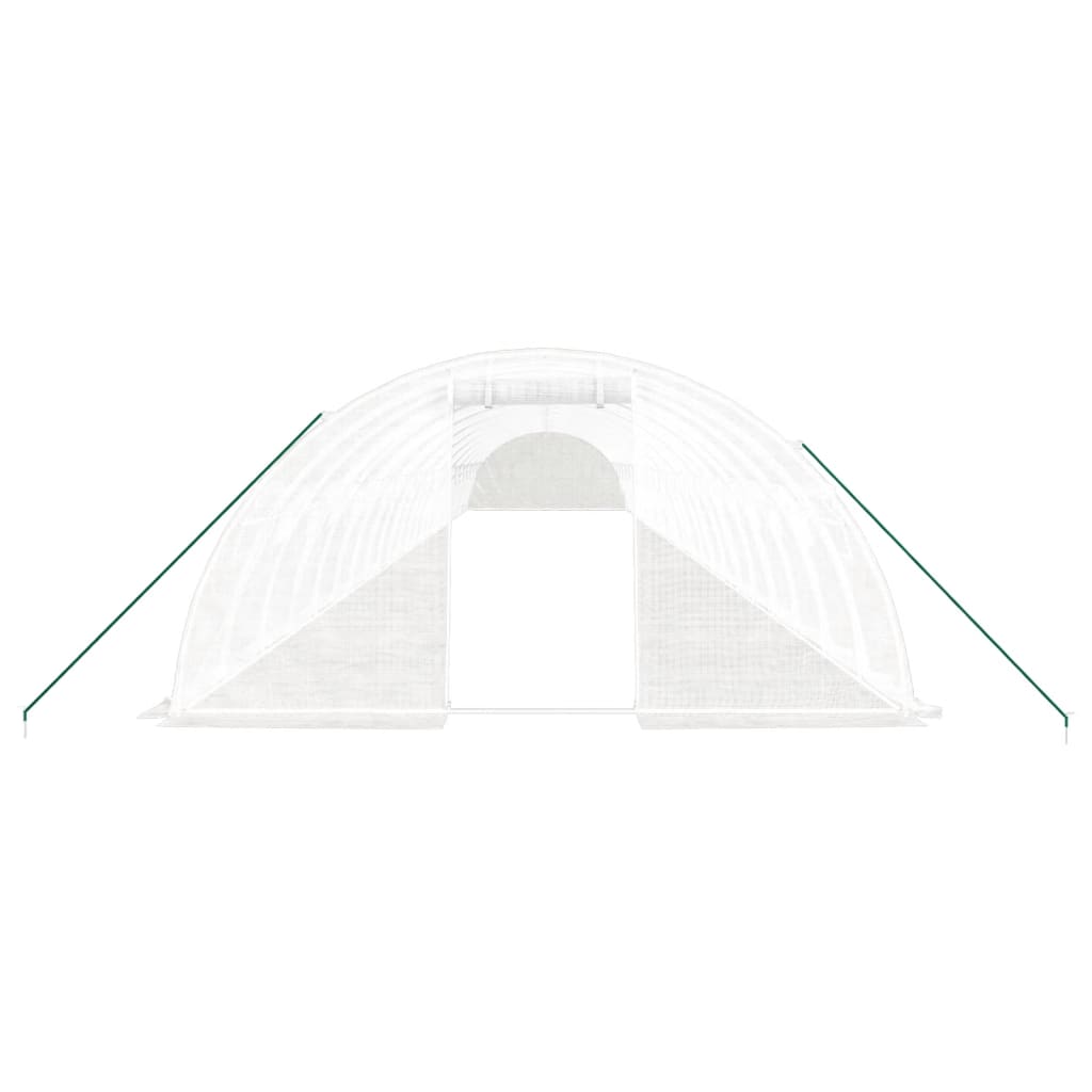 vidaXL Θερμοκήπιο Λευκό 96 μ² 24 x 4 x 2 μ. με Ατσάλινο Πλαίσιο