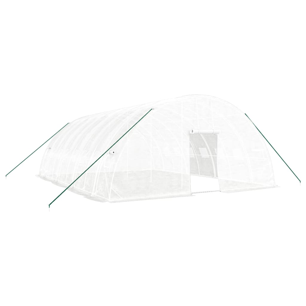 vidaXL Θερμοκήπιο με Ατσάλινο Πλαίσιο Λευκό 48 μ² 8 x 6 x 2,85 μ.