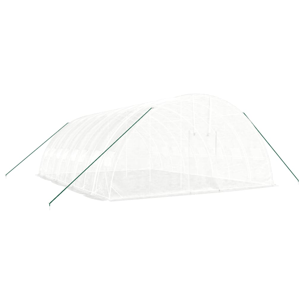 vidaXL Θερμοκήπιο με Ατσάλινο Πλαίσιο Λευκό 48 μ² 8 x 6 x 2,85 μ.