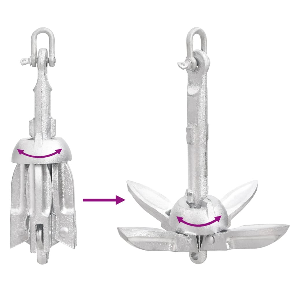 vidaXL Άγκυρα Πτυσσόμενη με Σχοινί 0,7 κιλά Γαλβανισμένο χυτοσίδηρο