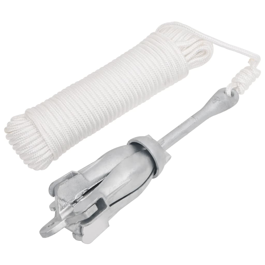 vidaXL Άγκυρα Πτυσσόμενη με Σχοινί 6 κιλά Γαλβανισμένο χυτοσίδηρο