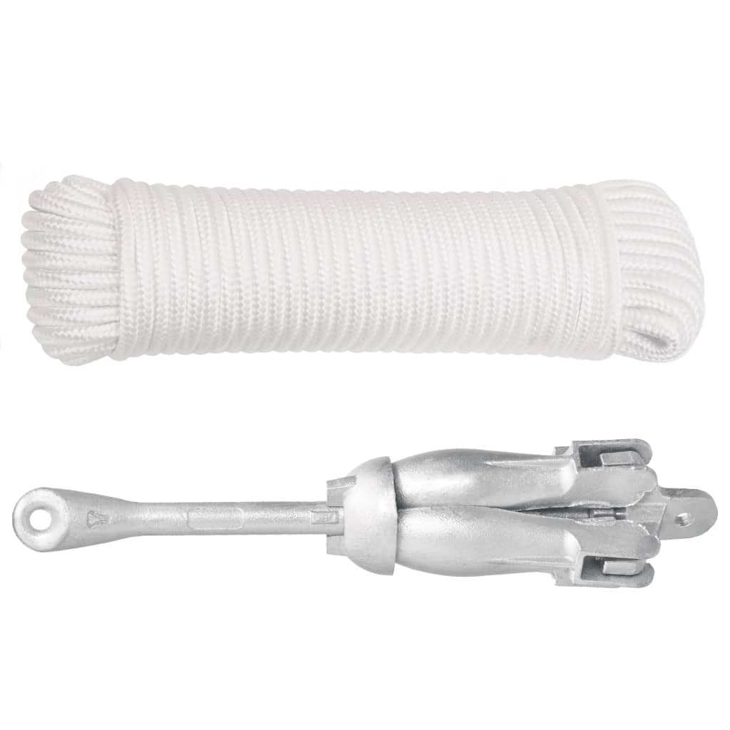 vidaXL Άγκυρα Πτυσσόμενη με Σχοινί 6 κιλά Γαλβανισμένο χυτοσίδηρο