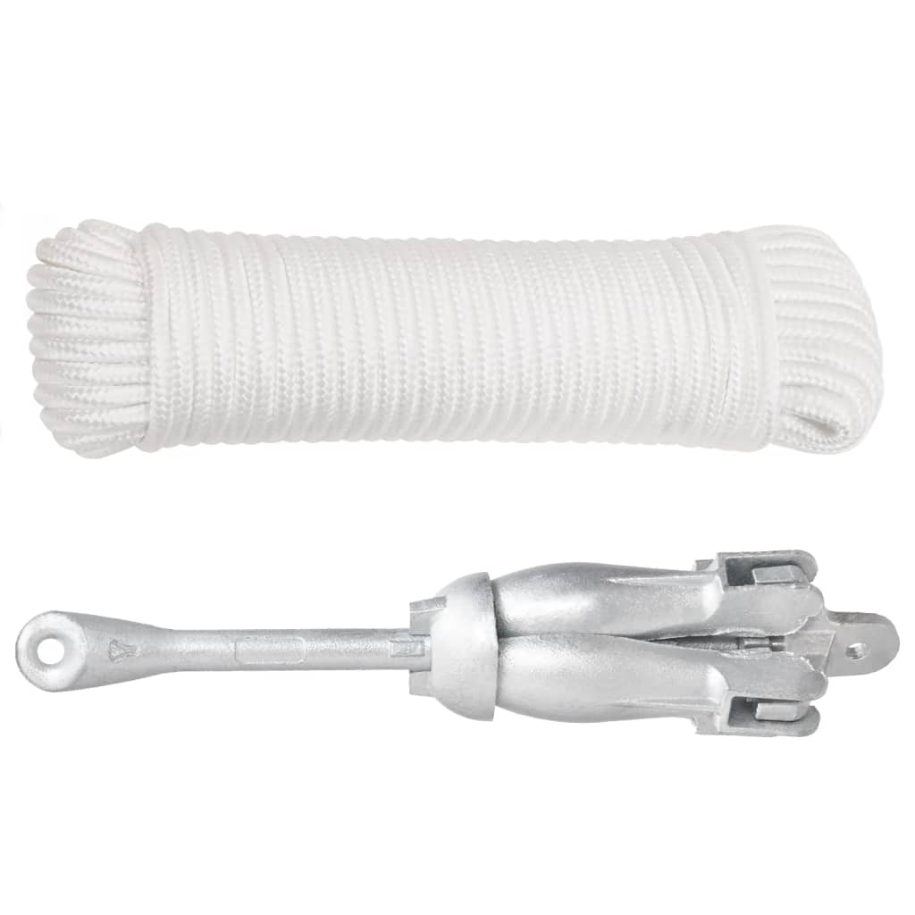 vidaXL Άγκυρα Πτυσσόμενη με Σχοινί 8 κιλά Γαλβανισμένο χυτοσίδηρο